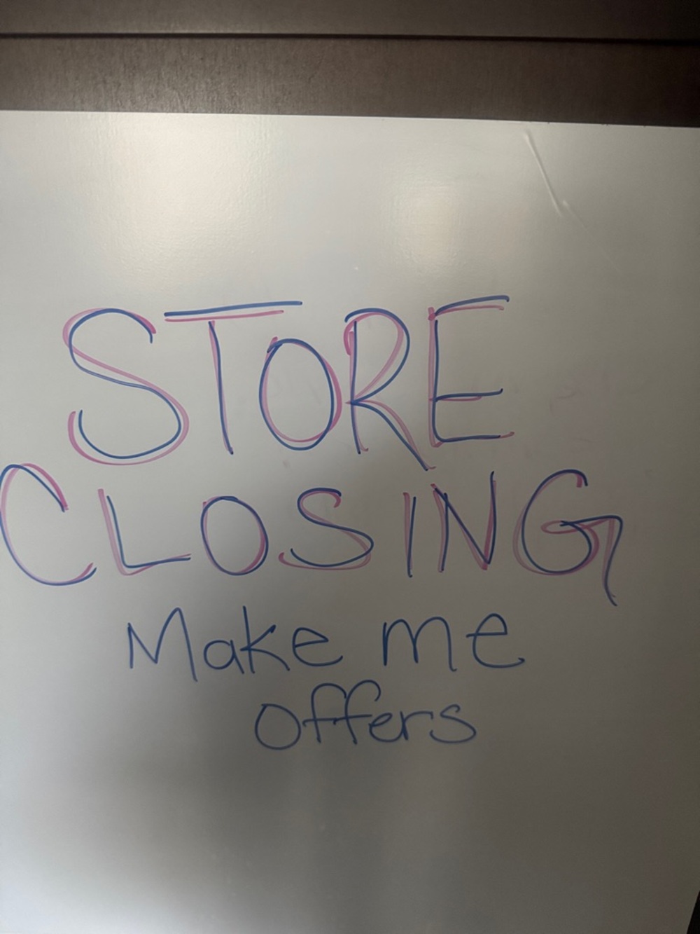 Whiteboard with Multicolor Marker Handwritten Sign